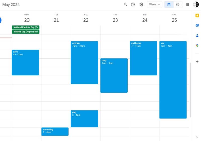 Friend #1's Calendar
