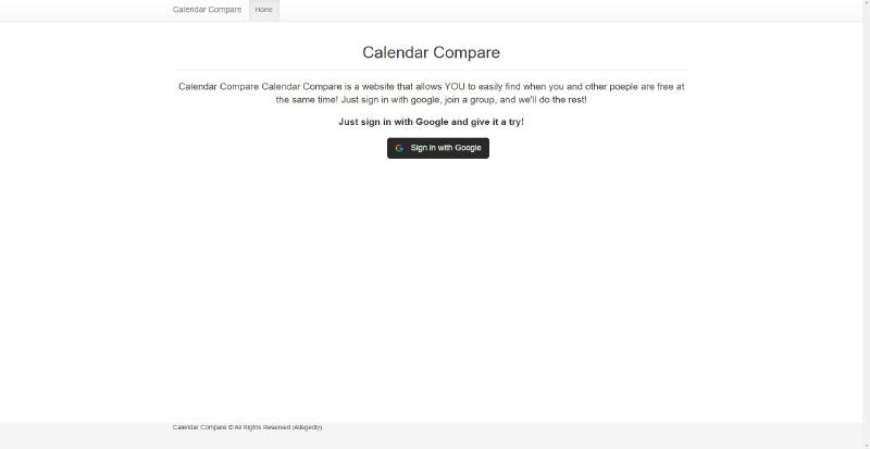Calendar Compare Homepage