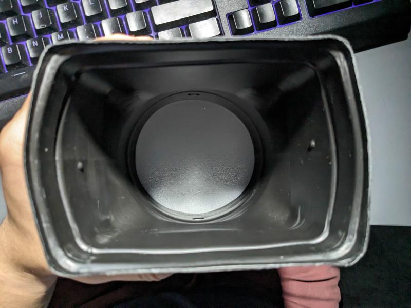 The downspout tube opening
